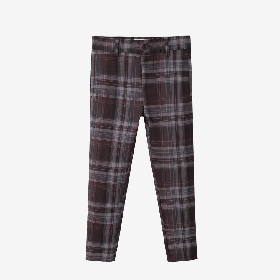 Sibling Matching Brown Plaid Clothing with Dress, Romper, Pants and Knitwear Options, AS AW26 Chestnut Styles for Babies, Kids and Teens