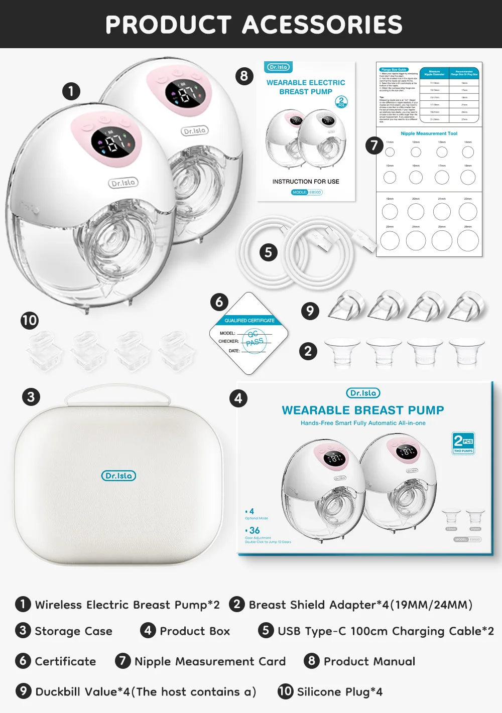 In-Bra Wearable Breast Pump by MAMIJOY EB50/EB50D, 4 Modes and 36 Levels, Rechargeable Hands-Free Design with Single or Double Options