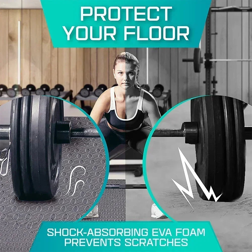 Foam Gym Flooring Tiles with Interlocking Puzzle Edges, Textured EVA 30 cm Floor Mats for Home Workouts and Supervised Playroom Activities