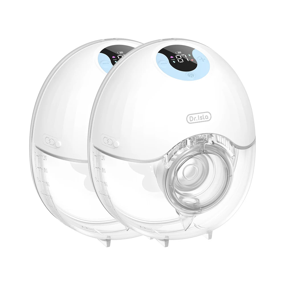 Hands-Free Double Breast Pump Set, MAMIJOY EB46 Wearable Electric Pumps with 4 Modes, 36 Levels, 210 mL Collectors and USB-C Charging