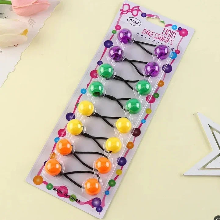 Bubble Puff Ponytail Extensions for Girls, 8-Pack Afro-Textured Hair Accessories with Elastic Loops and Beaded Styling Set Options