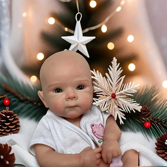Silicone Reborn Baby Doll with Open Mouth, 13-Inch Bettie Girl with Hand-Painted Details, Two Outfit Sets and Doll Bottle for Collectors