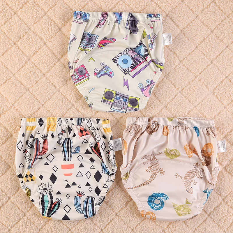 Washable Potty Training Pants Multipack, 4 or 8 Reusable Toddler Underwear Briefs with Printed Designs for Daytime Toilet Learning, Sizes S-XL