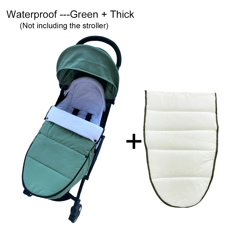 Fleece-Lined Stroller Footmuff for YOYO and Bugaboo, 90 x 45 cm Windproof Waterproof Cover with Storage Bag and Thickened Option