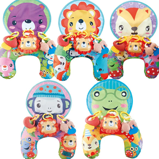 Baby Tummy Time Activity Pillow with High-Contrast and Colorful Sensory Design Options for Awake, Adult-Supervised Infant Floor Play
