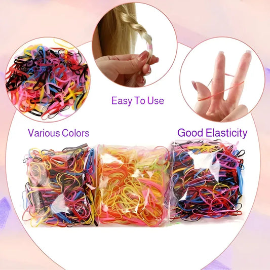 Girls Hair Accessory Set, 895-Piece Colorful Assortment of Bow Clips, Star and Unicorn Decorations, Elastic Hair Bands and Ponytail Ties
