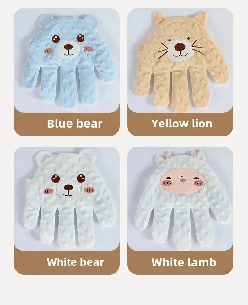 Hand-Shaped Remote Control Plush Toy with Animal Face, Rechargeable Inner Core, Adjustable Settings and Charging Cable for Adult-Operated Use