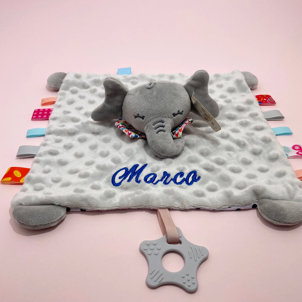 Embroidered Name Baby Blanket and Animal Comforter Options, Personalized Minky Bubble-Texture Keepsake with Single-Item and Two-Piece Gift Choices