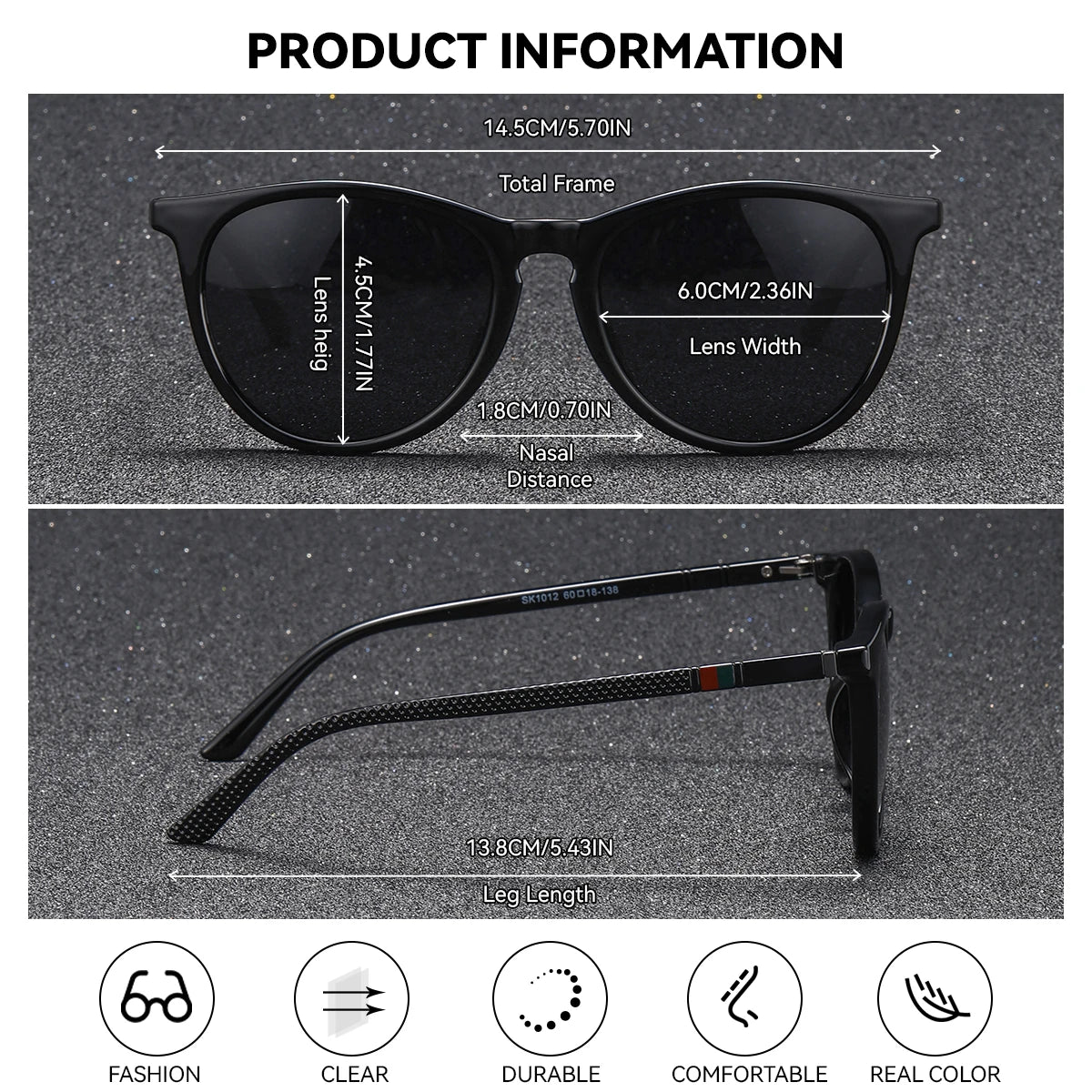 Women's Round Polarized Sunglasses by BARCUR, Lightweight PC Frame with Retro-Inspired Style and Eight Color Options for Travel and Everyday Outings