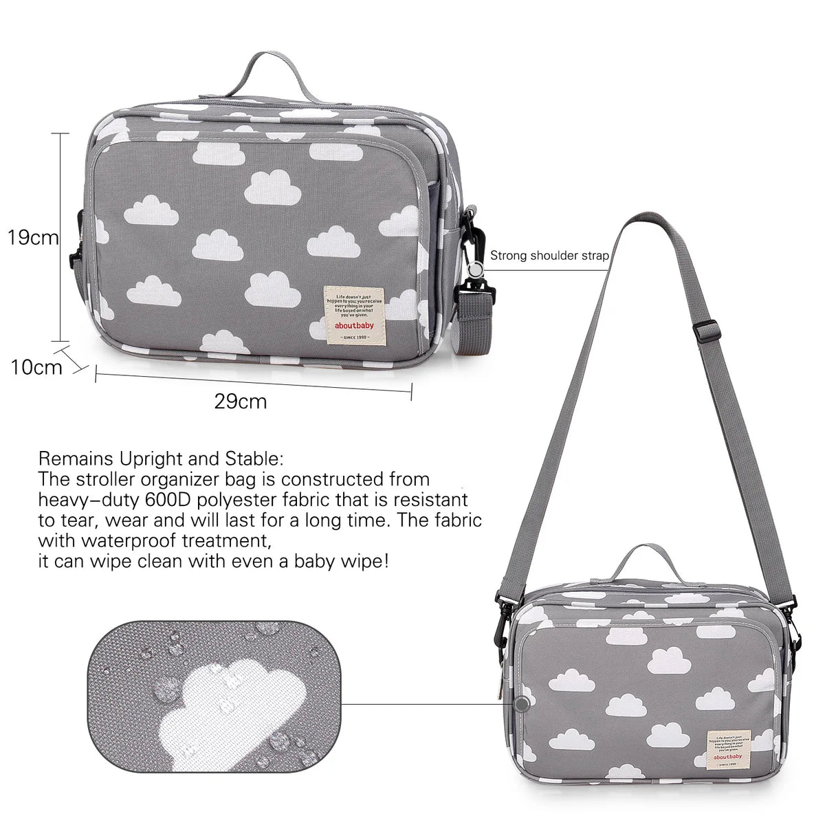 Baby Diaper Bag Wet Dry Storage Pouch with Printed Designs, Reusable Organizer for Diaper Changes, Baby Essentials and Everyday Outings