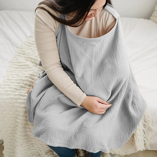 Cotton Muslin Breastfeeding Cover for Moms | Nursing Privacy Apron in Multiple Colors for Feeding Baby During Outings and Everyday Routines