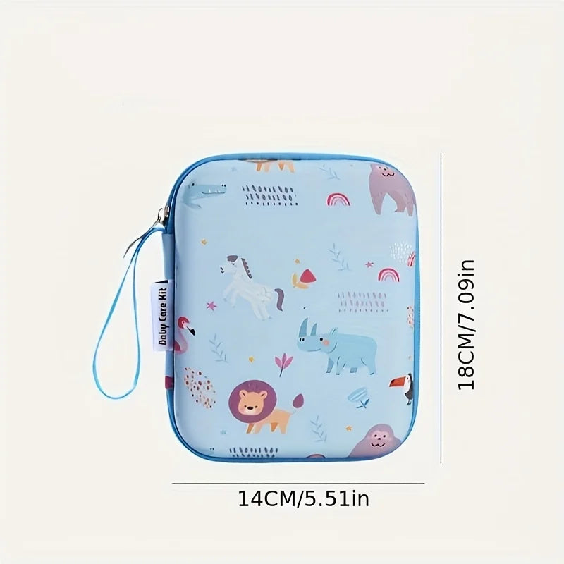 20-Piece Baby Grooming Kit with Electric Nail Trimmer, Digital Thermometer, Hair Brush, Comb and Animal-Print Travel Case in Blue or Pink