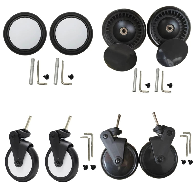 YOYO and YOYA Stroller Replacement Wheels, Rubber Front and Rear Wheel Options for Model-Matched Babyzen Pushchair Repair and Everyday Maintenance