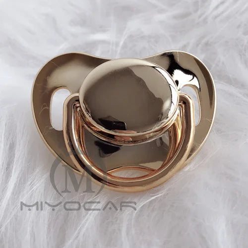 Metallic Baby Pacifier by MIYOCAR, Decorative Bling Dummy in P8 P9 P10 Styles with 0-6, 6-18 and 18-24 Month Size Options for Infants and Toddlers