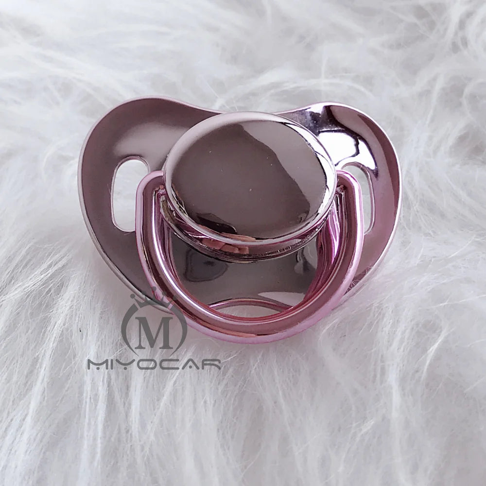 Metallic Baby Pacifier by MIYOCAR, Decorative Bling Dummy in P8 P9 P10 Styles with 0-6, 6-18 and 18-24 Month Size Options for Infants and Toddlers