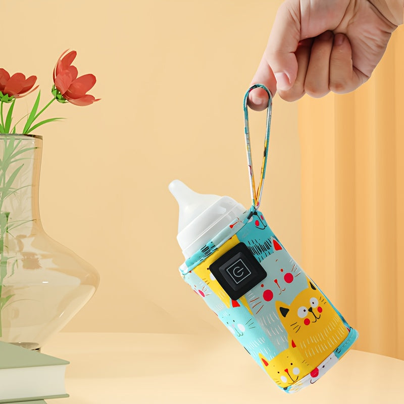 Self-Adhesive Portable Bottle Heater with 3 Adjustable Temperature Settings, Durable Travel Bottle Warmer for Outdoor Activities, Compact Modern Accessory for On-the-Go Feeding