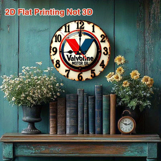 Halloween Wooden Wall Clock with Silent Matte Pendulum, 2D Flat Decorative Clock for Living Room, Bedroom, Office or Garage Seasonal Decor