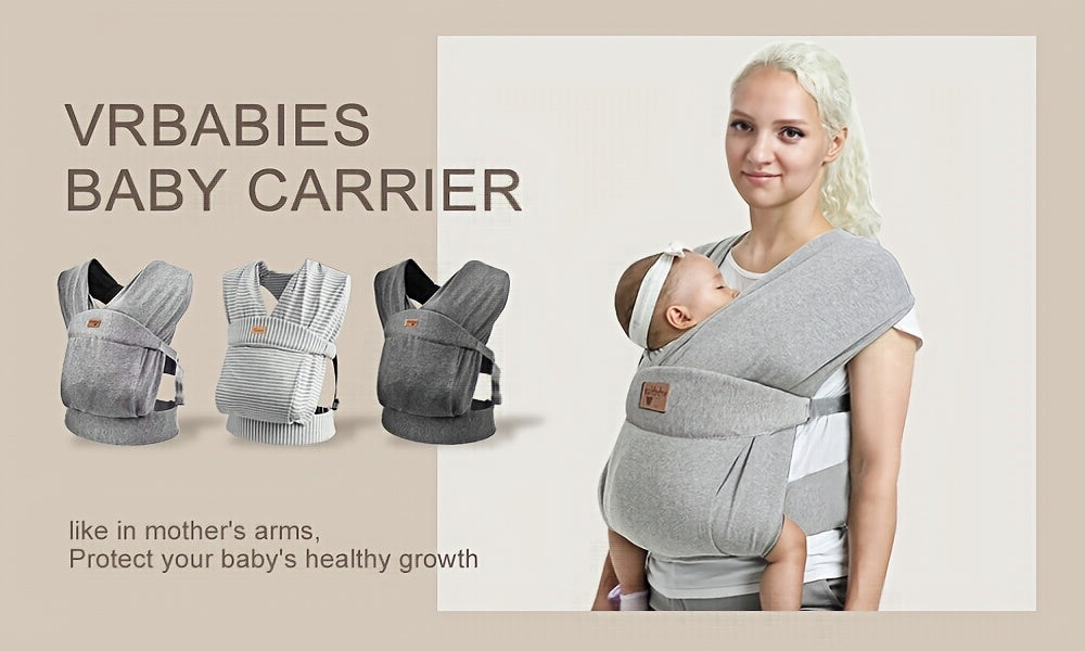 Soft Baby Wrap Carrier Sling for Newborns and Toddlers, Skin-Friendly Front Carry Wrap by Vrbabies for Everyday Babywearing and Parent Gifts