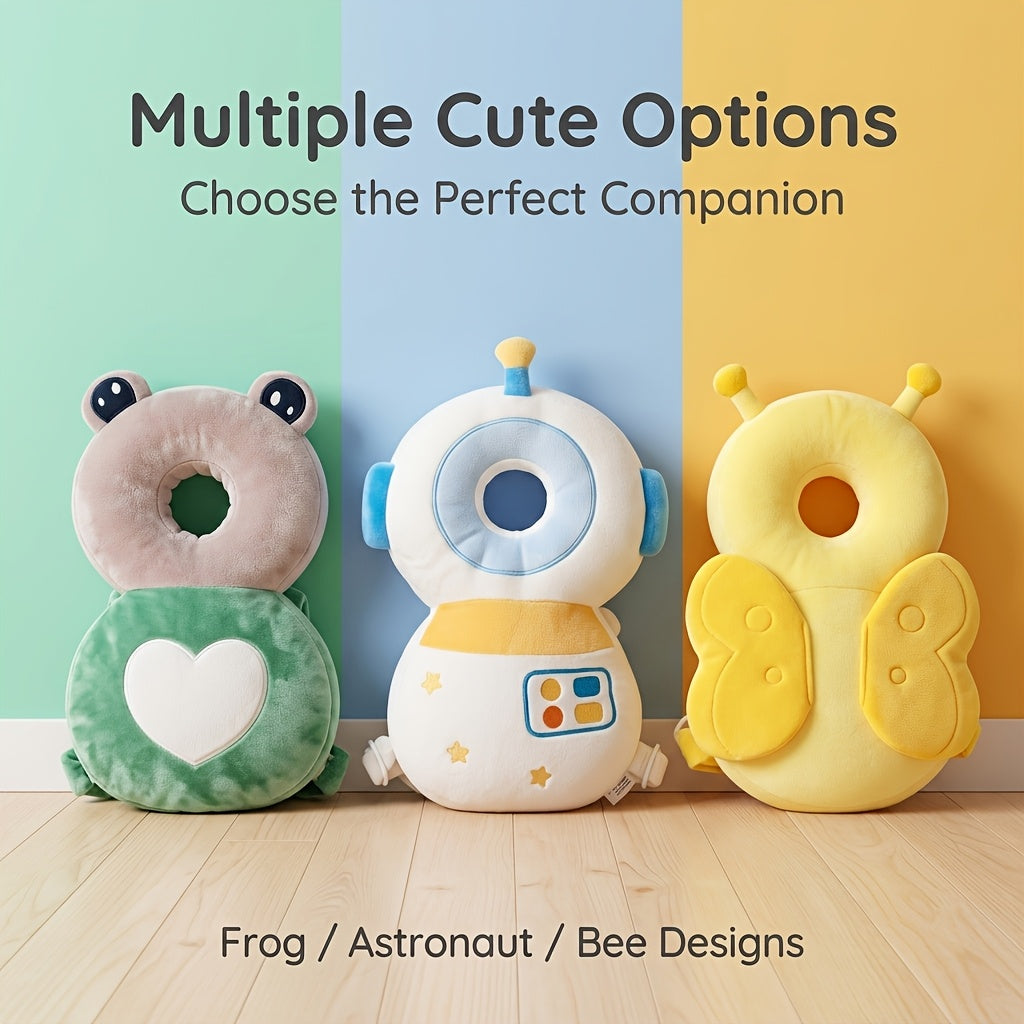 Toddler Head Protection Backpack with Plush Animal Back Cushion, Adjustable Shoulder and Chest Straps for Supervised Crawling and First Steps