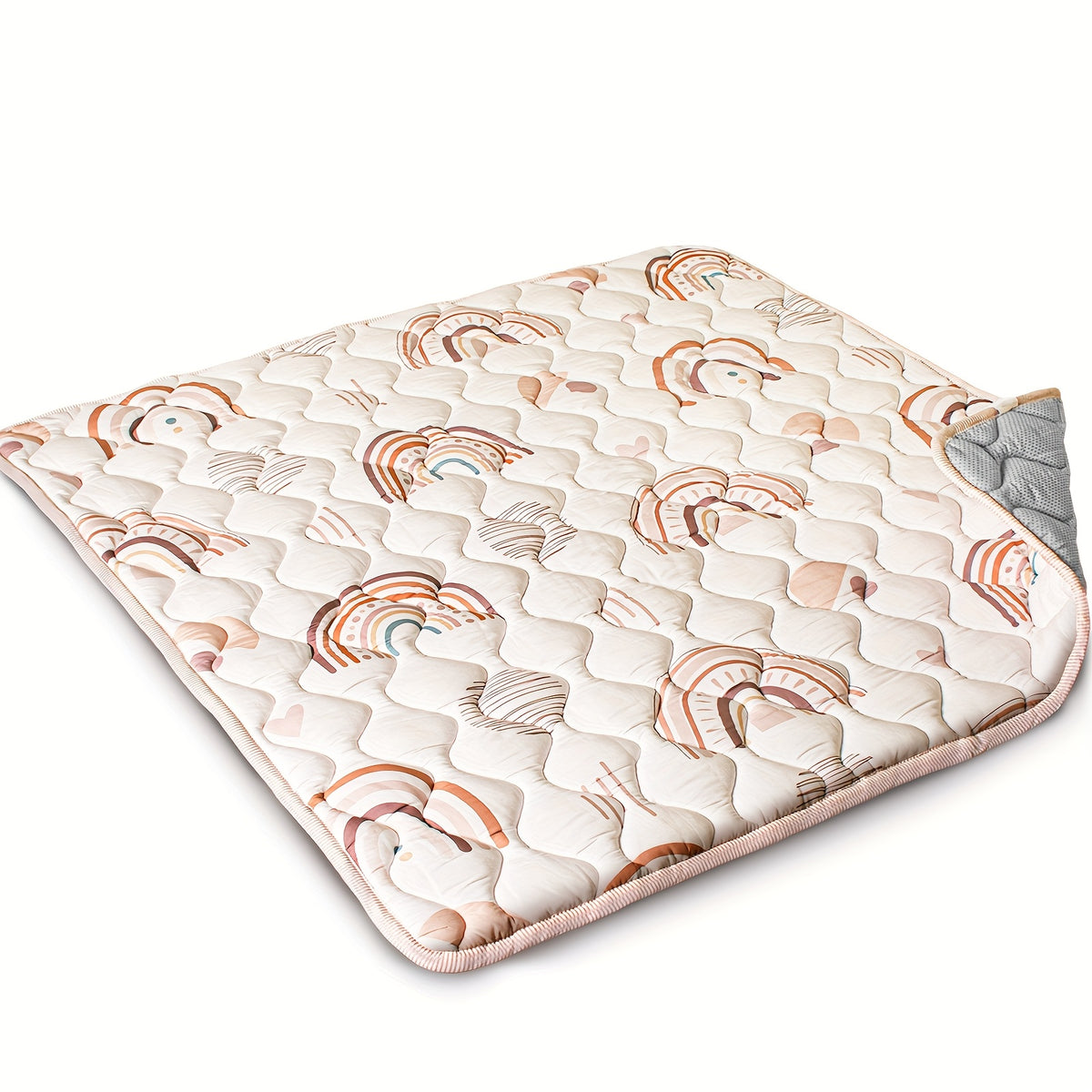 Patterned Baby Floor Mat 50 x 50 Inches, Soft Washable Playpen and Crawling Surface with Anti-Slip Bottom for Tummy Time and Supervised Indoor Play