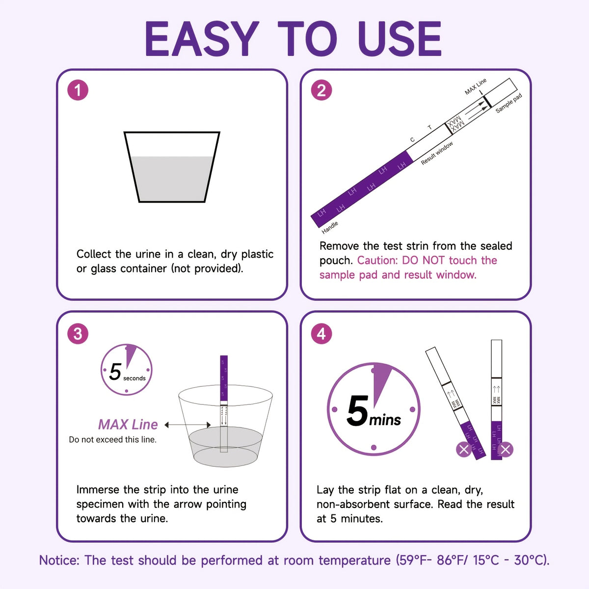 LH Ovulation Test Strips for Women, At-Home Fertility Tracking Kit with 5 mm Test Strips, Choose 60-Strip Set or 50-Strip Set with Urine Cup
