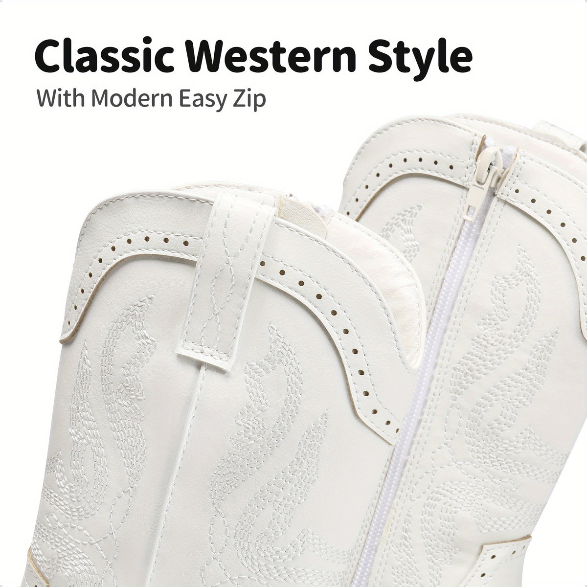 Girls' Western Riding Boots with Mid-Calf Style, Cowgirl-Cowboy Shoes in Pink, White or Dark Brown for Toddler, Little Kid & Big Kid Sizes