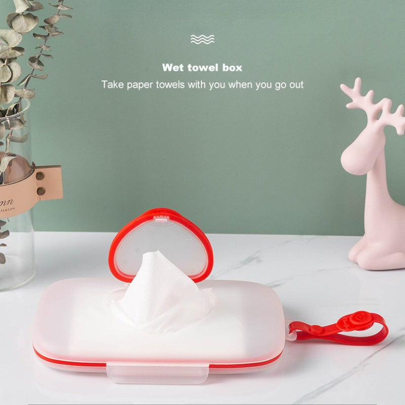 Heart-Shaped Compact Wipes Dispenser with Transparent Lid, Portable Single Wet Wipe Holder with Ergonomic Handle ā Ideal for Face Masks, Baby Wipes & Travel Essentials, Available in Various Colors