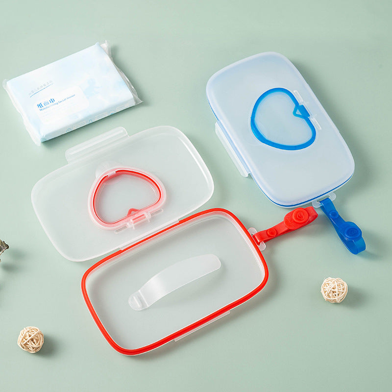 Heart-Shaped Compact Wipes Dispenser with Transparent Lid, Portable Single Wet Wipe Holder with Ergonomic Handle ā Ideal for Face Masks, Baby Wipes & Travel Essentials, Available in Various Colors