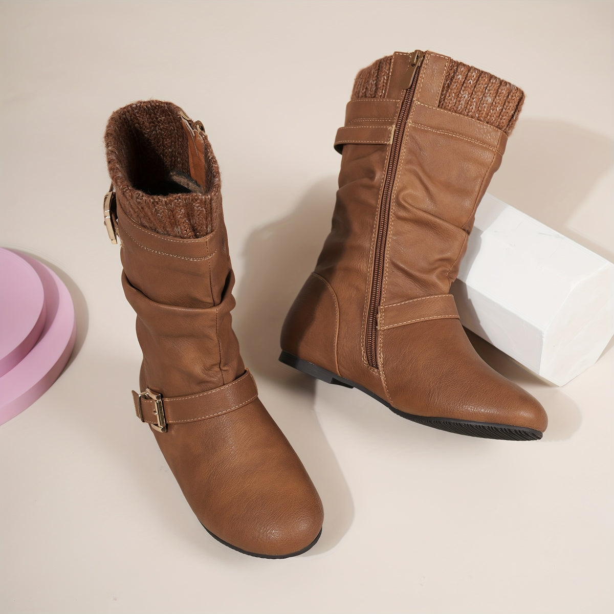 Faux Fur Lined Knee-High Winter Riding Boots for Girls - Fashionable Comfortable Tall Boots with Soft Lining, Warm Cold-Weather Footwear for Toddler, Little Kid & Big Kid