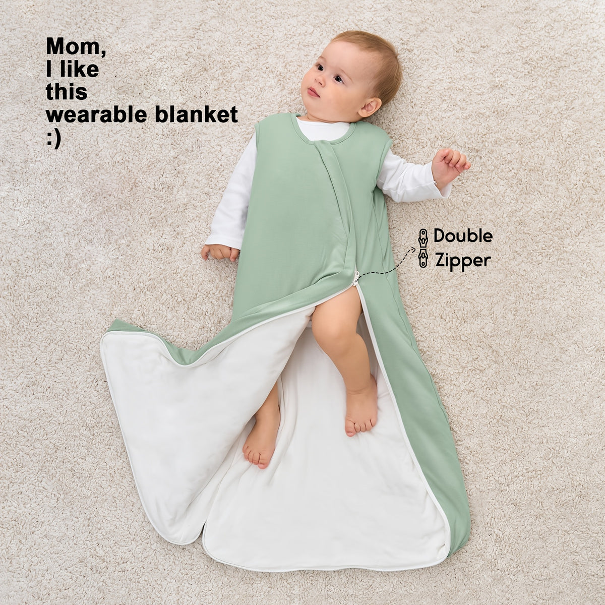 Bamboo Baby Sleep Sack TOG 0.5, Super Soft Wearable Blanket for Infants and Toddlers, Breathable Sleeping Sack with 2-Way Zipper for Easy Diaper Changes, Perfect Baby Shower Gift for Warm Nights