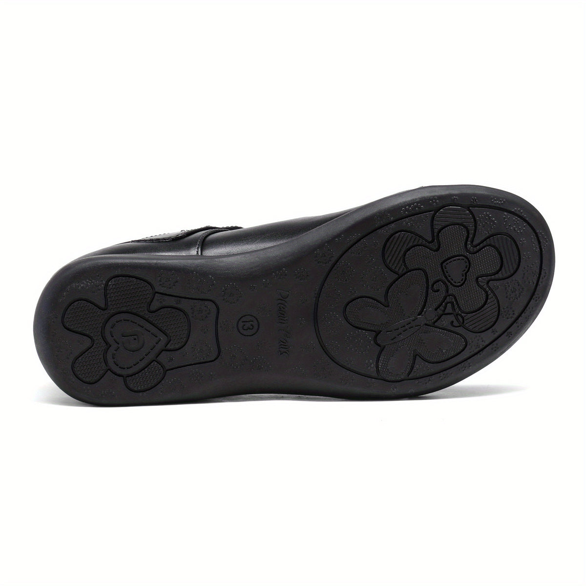 Latex-Cushioned Bow Mary Jane School Flats for Girls - Hook & Loop Strap, Round Toe, Comfortable Everyday Shoes for Toddler, Little Kid & Big Kid, Great for School, Party & Special Occasions