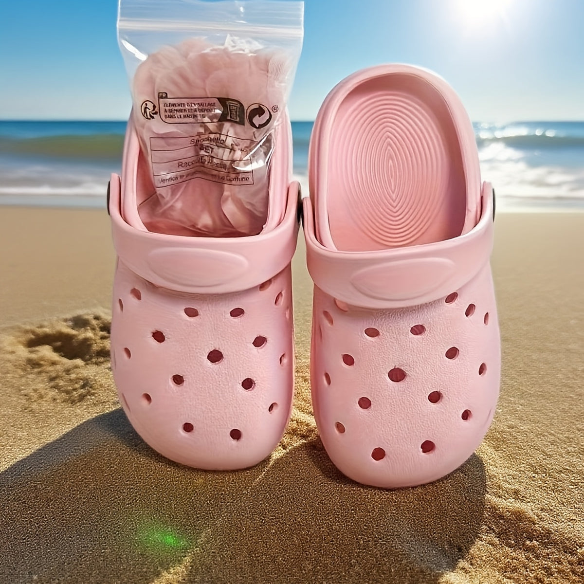 Pink Flower Kids Slippers for Girls, Soft-Feel Summer Slip-On Clog-Style Shoes for Toddler and Little Kid Sizes, Casual Beach Vacation Looks
