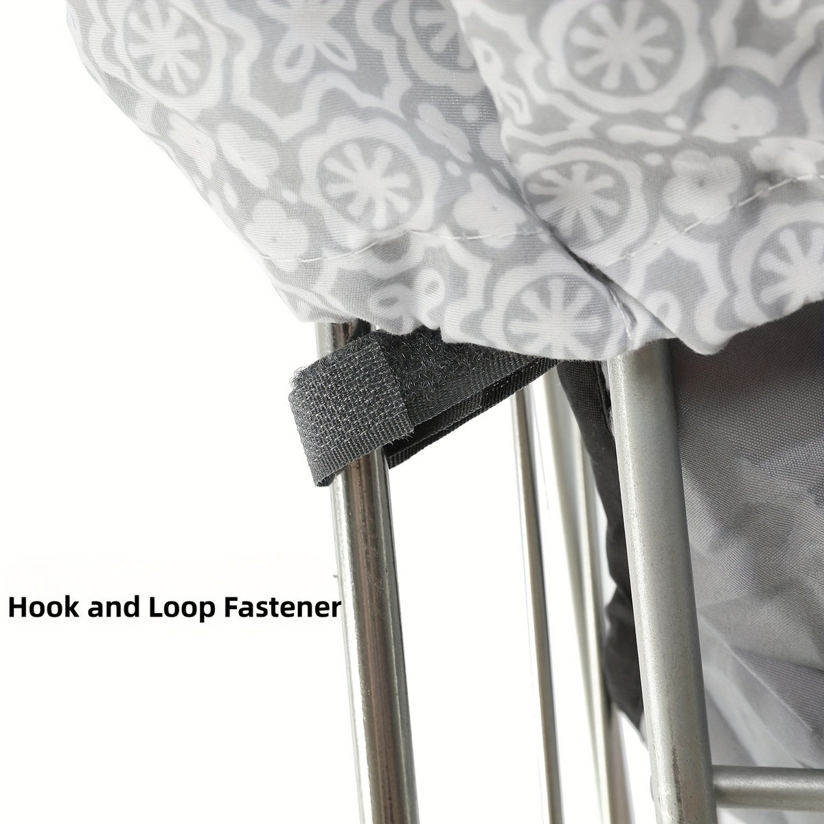 Padded Baby High Chair and Shopping Cart Seat Cover, Machine-Washable Portable Cushion with Attached Storage Bag in Grey Flower or Blue Owl