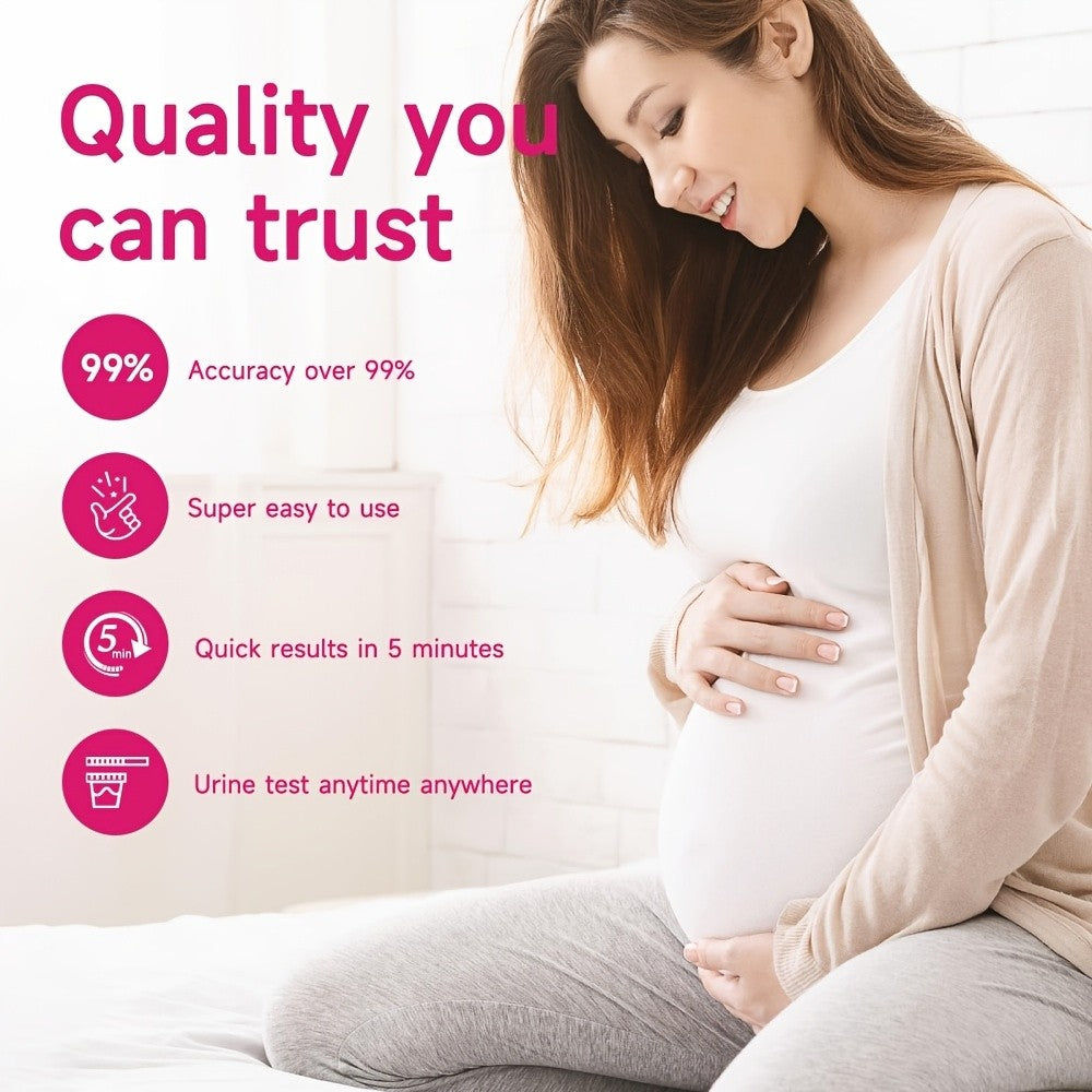 Early Detection Pregnancy Test Strips Kit, 50/100pcs Rapid HCG Home Pregnancy Test, 25mIU/mL Ultra-Sensitive Wide Strips, High Accuracy Bulk Testing Kit for Women and Healthcare Professionals