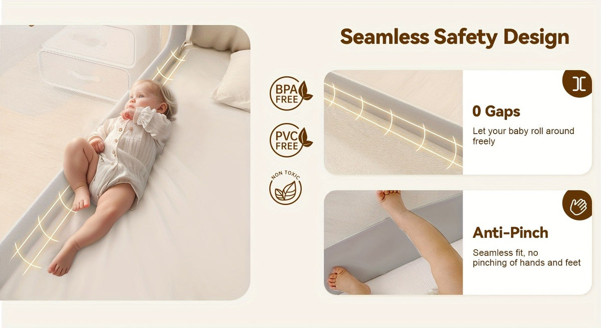 Adjustable Toddler Bed Rail Guard for Full, Queen or King Beds, 28-Inch-High Screw-Fix Bedside Safety Barrier in Four Length Options for Kids