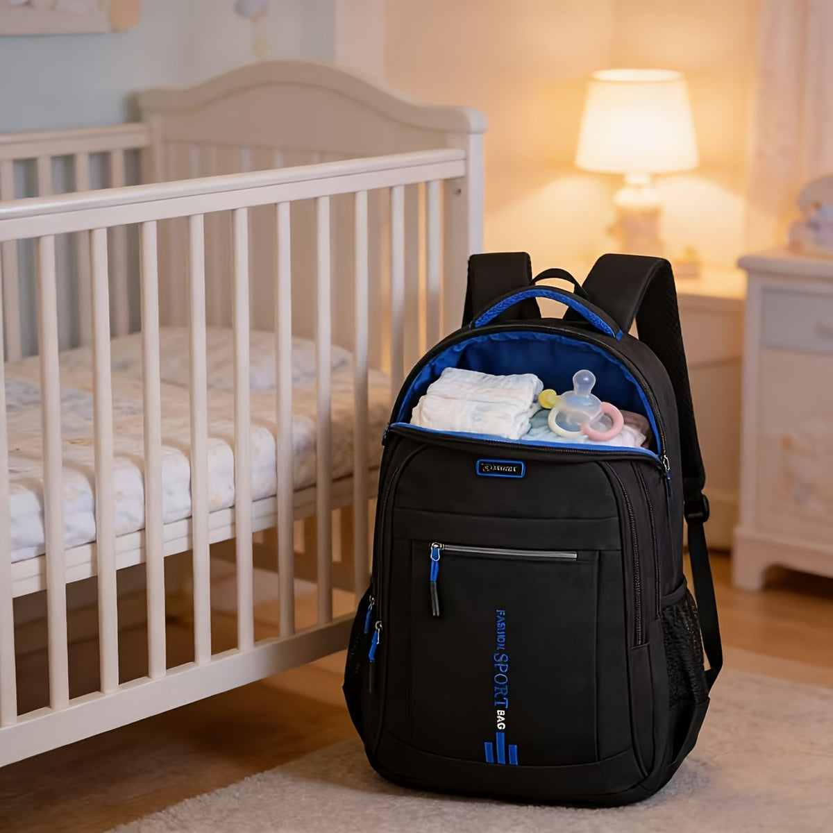 Utility-Pocket Diaper Backpack for Moms and Dads, Large-Capacity Multi-Compartment Baby Bag with Casual Tassel Detail for Travel and Daily Essentials