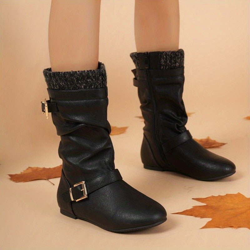 Faux Fur Lined Knee-High Winter Riding Boots for Girls - Fashionable Comfortable Tall Boots with Soft Lining, Warm Cold-Weather Footwear for Toddler, Little Kid & Big Kid