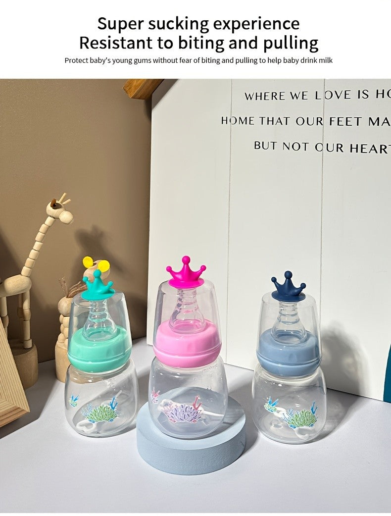 Wide Neck Baby Bottle Gift Set with Covered Feeding Bottles, Pink Green or Blue Options for Everyday Feeding and Baby Shower Gifting