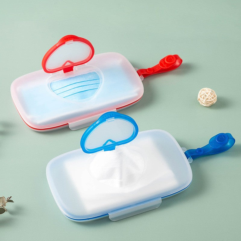 Heart-Shaped Compact Wipes Dispenser with Transparent Lid, Portable Single Wet Wipe Holder with Ergonomic Handle ā Ideal for Face Masks, Baby Wipes & Travel Essentials, Available in Various Colors