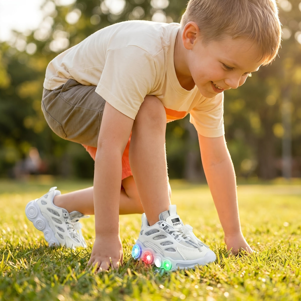 Color-Changing LED Toddler Shoes with Cartoon Design, Light-Up Kids Sneakers in Black or White for Boys and Girls, US Toddler and Little Kid Sizes