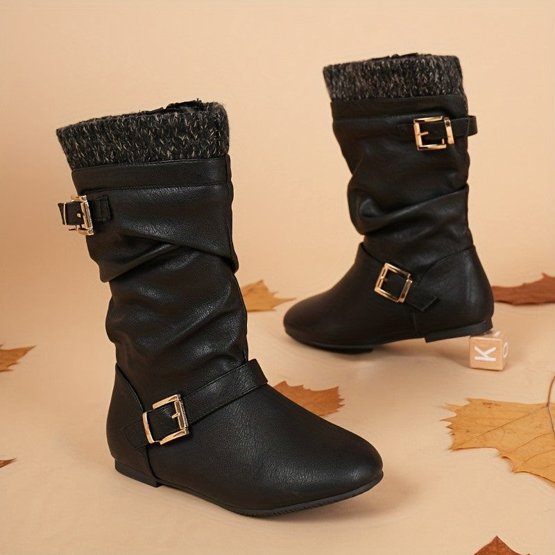 Faux Fur Lined Knee-High Winter Riding Boots for Girls - Fashionable Comfortable Tall Boots with Soft Lining, Warm Cold-Weather Footwear for Toddler, Little Kid & Big Kid
