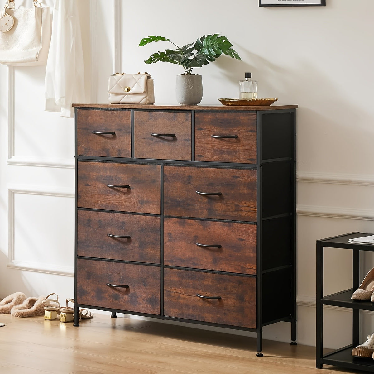 9 Drawer Storage Cabinet for Nursery and Bedroom, Chest of Drawers with Integrated Slide Rails, Multiple Color Options for Everyday Organization