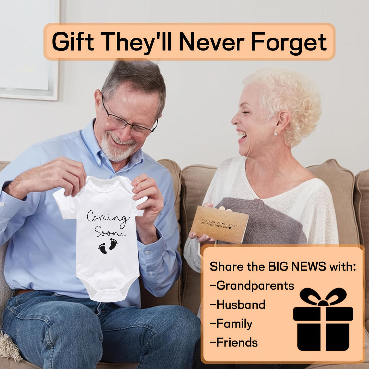 Baby Bodysuit Pregnancy Announcement Set for Husband, 3-Piece Gender-Neutral Outfit Reveal Gift with Message Cards for Dad-to-Be Surprise and Baby Shower Photos