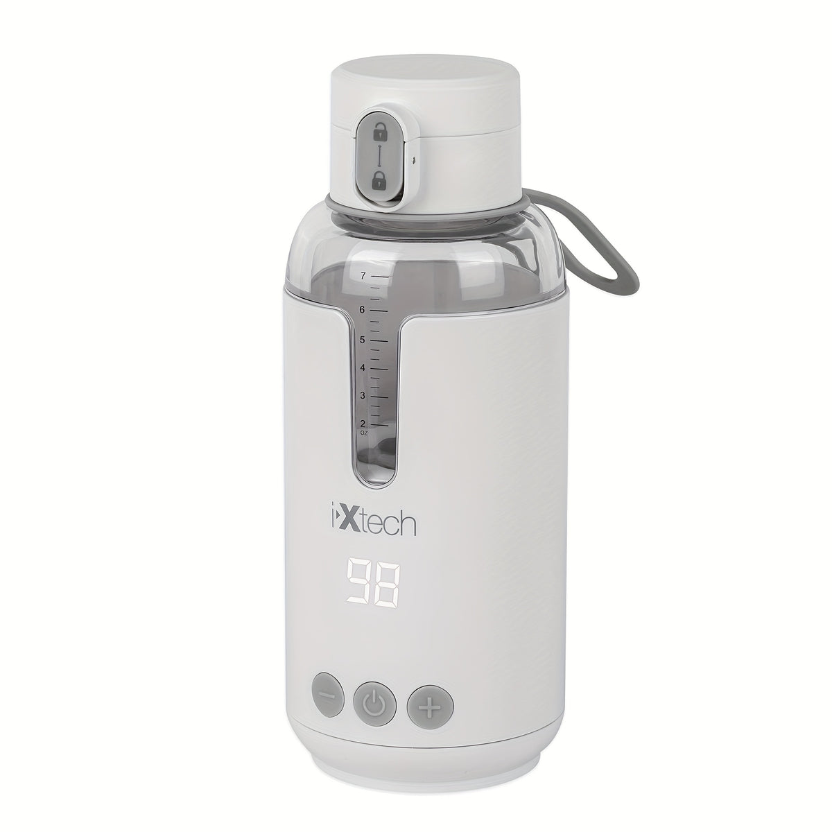 Rechargeable Formula Water Warmer by IXTECH, 8 oz Portable Electric Travel Flask with Adjustable Temperature Control and Leak-Resistant Spout