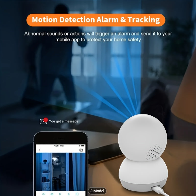 2K WiFi Indoor Security Camera with AI Motion Alerts, Night Vision, Two-Way Audio, 2.4G/5G Connectivity and Smartphone Monitoring for Home or Nursery