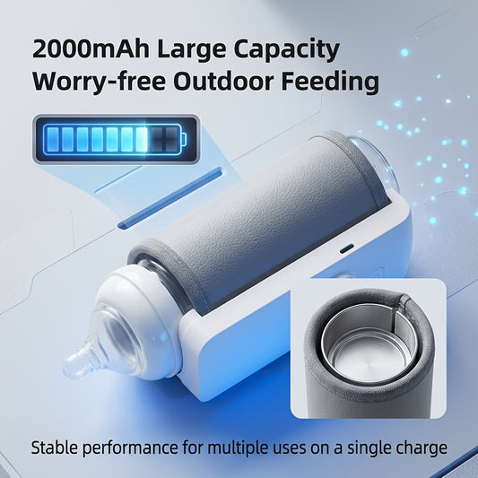 Portable Baby Bottle Warmer, Rechargeable 5-Level Adjustable Bottle Warmer Cover for Infant Feeding at Home, Work or Travel
