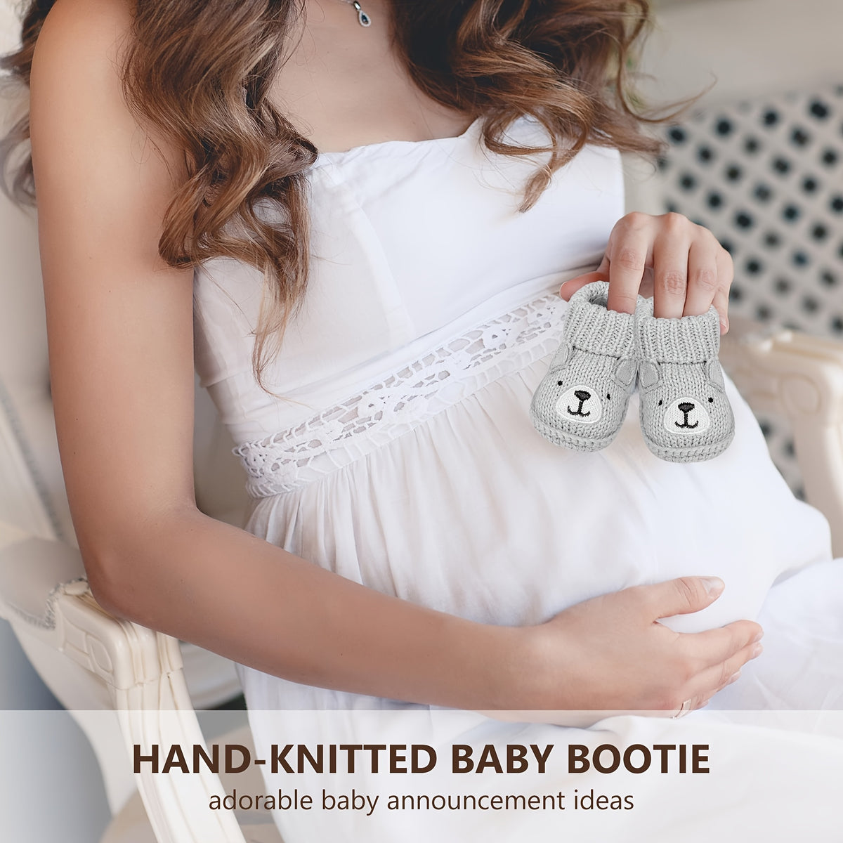 Pregnancy Announcement Kit for Family Reveals, 4-Piece Coming Soon Gift Set with Felt Letter Board, Baby Onesie, Booties and Wooden Sign for Grandparents or Dad