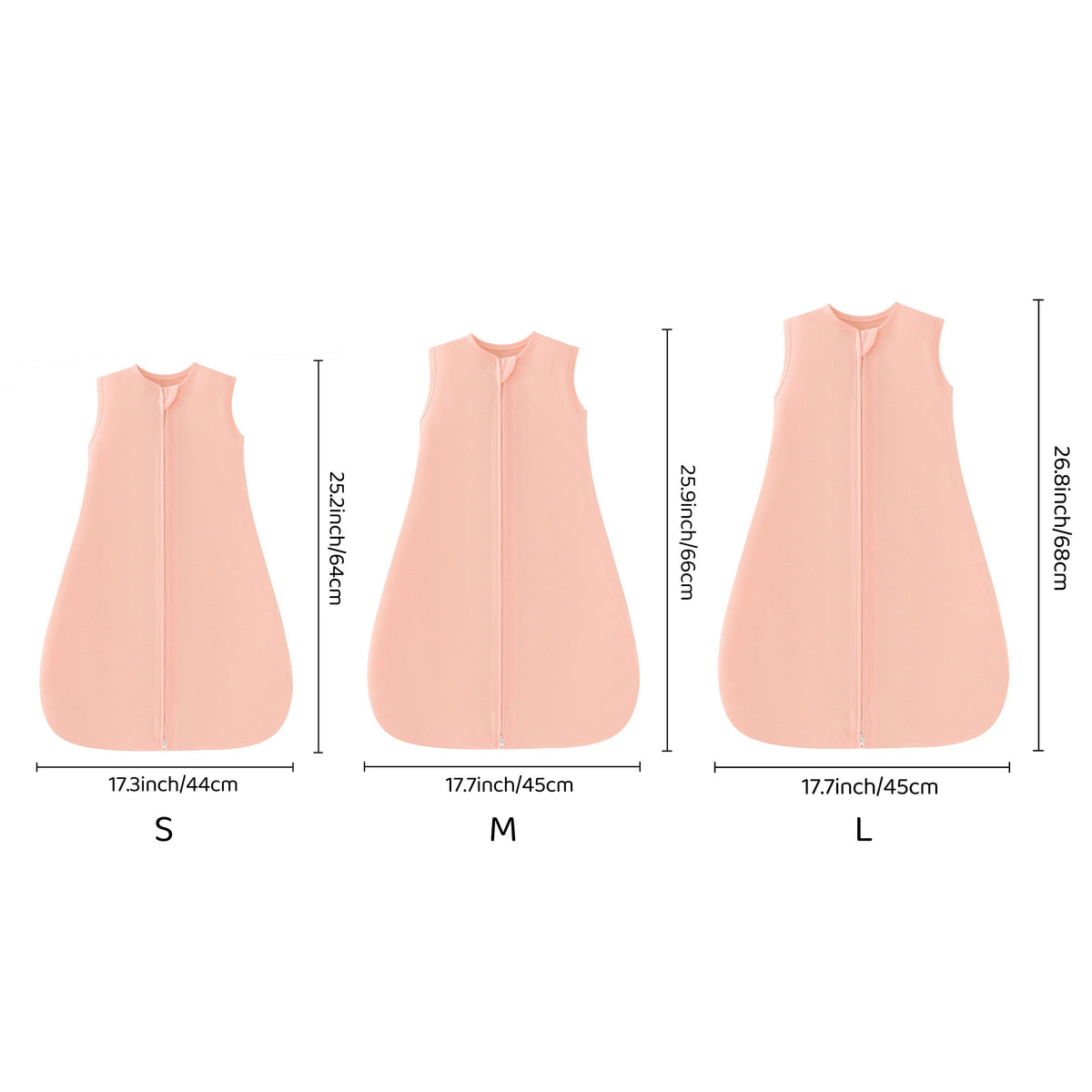 Baby Sleep Sacks 3-Pack with Two-Way Zipper, Newborn Wearable Swaddle Bags for Easy Diaper Changes, 0-6 Months, Blue Line or Pink