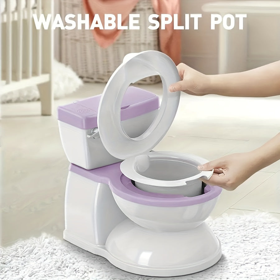 Realistic Toilet Transition Potty Seat with Wipe Storage and Disposable Liners, Real-Feel Diaper Seat for Toddlers, Easy to Clean and Assemble, Purple