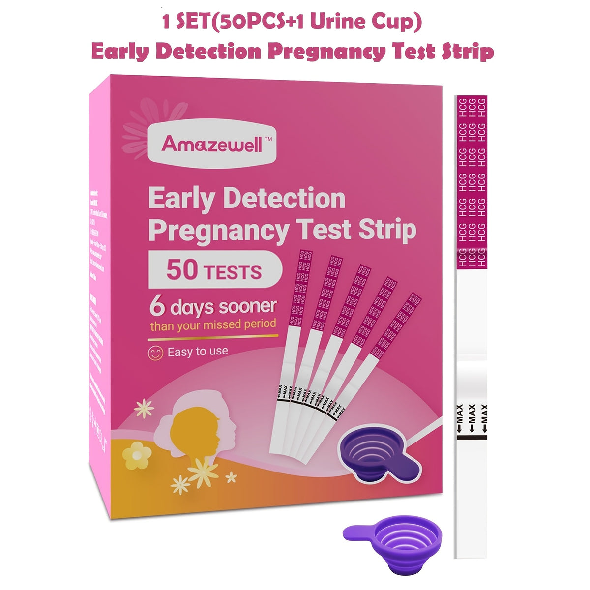 Early Detection Pregnancy Test Strips Kit, 50/100pcs Rapid HCG Home Pregnancy Test, 25mIU/mL Ultra-Sensitive Wide Strips, High Accuracy Bulk Testing Kit for Women and Healthcare Professionals